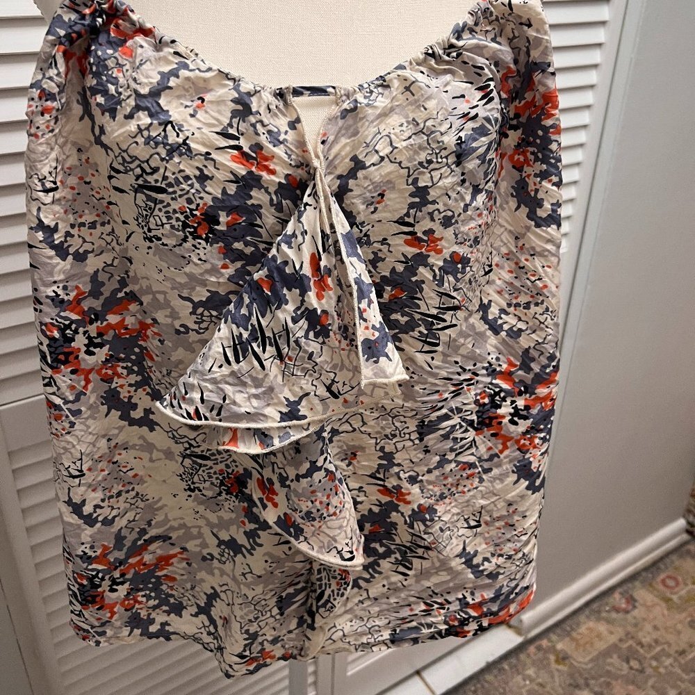 ANTHROPOLOGIE LILKA 100% Silk Floral Tank Top Size Large